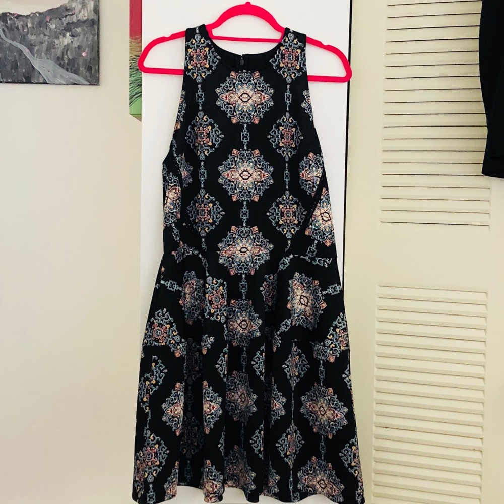 NWT Mossimo L Black Mandala Print Halter Dress